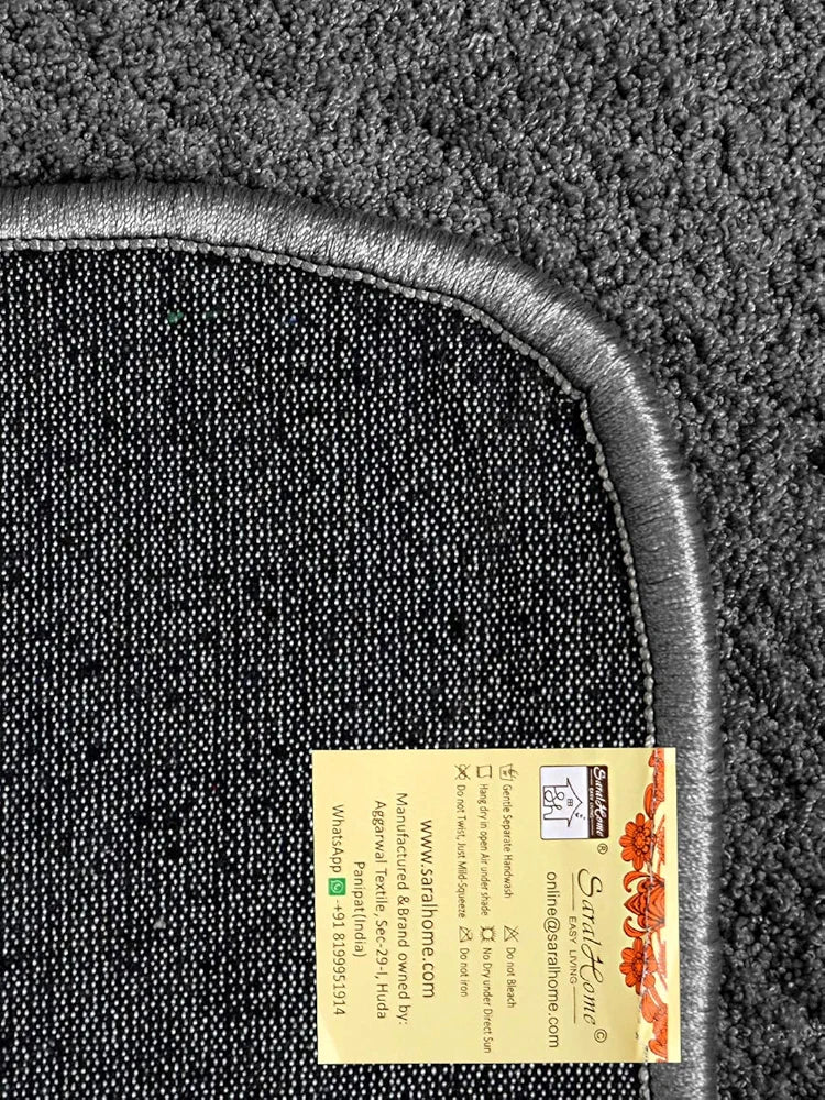 Saral Home Solid Neo Shaggy Yarn Durable & Washable Multipurpose Runner Colour Dark Grey