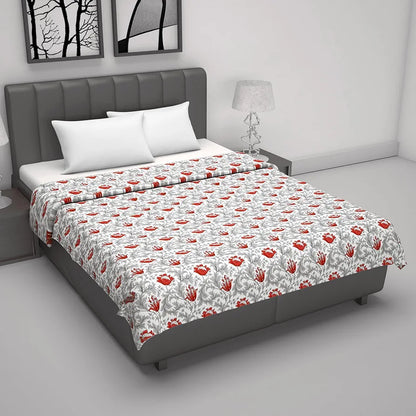 Divine Casa Floret 100% Cotton Double Dohar 120 GSM Soft & Lightweight Throw Blanket Colour Royale