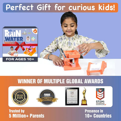 Butterfly EduFields Rainwater Harvesting Science Experiment Kit For Kids 10 Years+ | Roof Drain & Mini Water Pump School Science Exhibition Project Kit | Learning & Educational Diy Stem Toy