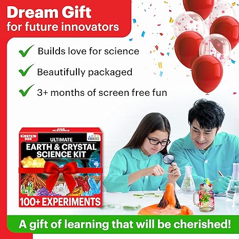Einstein Box Ultimate Earth & Crystal Science Kit for Kids Stem Projects Learning & Education Toys