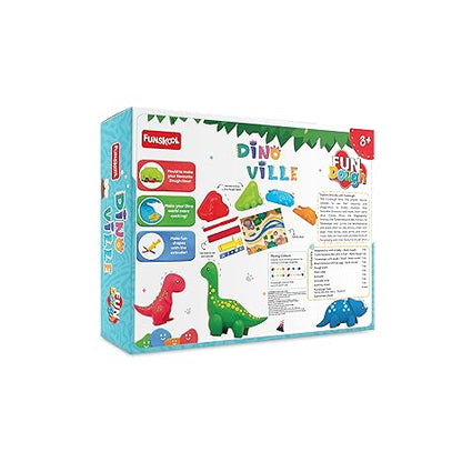 Funskool Fundough Playset Dino Ville Pretend Play Mould to Make Dinosaurus from Dough