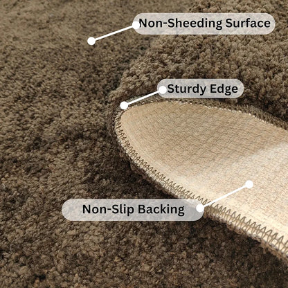 Ishro Home Premium Fuzzy Shag Carpet for Hall Rugs for Living Room Carpets for Living Room Colour Classic Brown