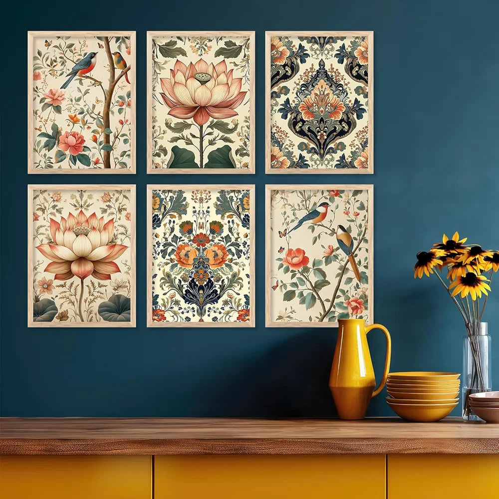 Kotart Traditional Indian Wall Art Nature Poster for Living Room Framed Art 4