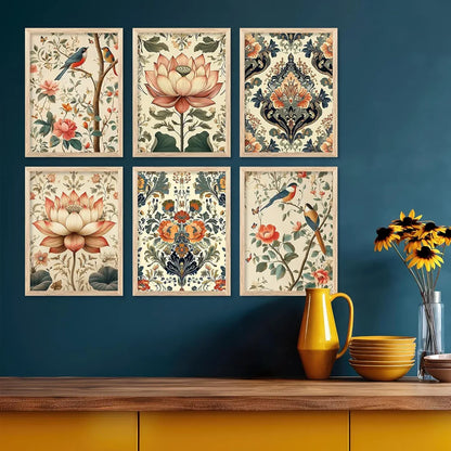 Kotart Traditional Indian Wall Art Nature Poster for Living Room Framed Art 4