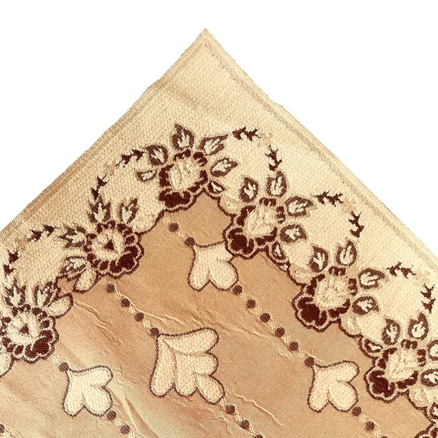 Kuber Industries Rectangular Floral Print Cotton Table Runner for Dining and Center Table Set of 2 Cream