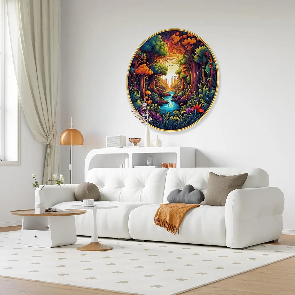 Livin'luxe Paintings Nature Scenery Abstract Modern Art Premium Sparkle Lamination Golden GR-43