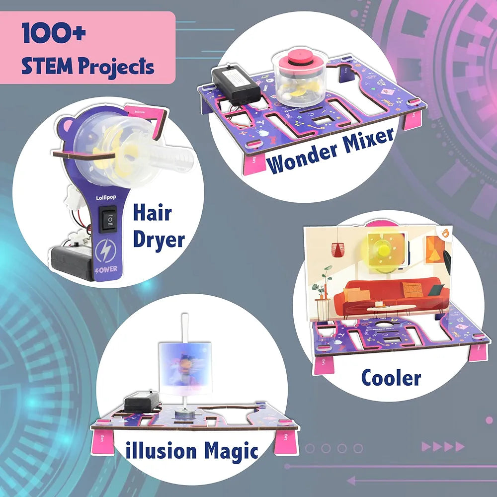 Butterfly EduFields 100+ STEM Engineering Project Kit for Girls Ages 8 10 12 15 Years | Ultimate DIY Science Experiments for Kids | Educational Engineering Toys Best Birthday Gift idea