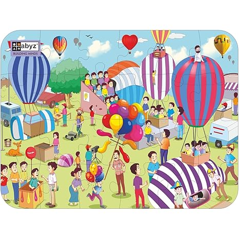 ABYZ Wooden Jigsaw Puzzles for Kids AIR Ballon Jigsaw Puzzle for Kids of Age 4-6 Years 24 Pcs Puzzle