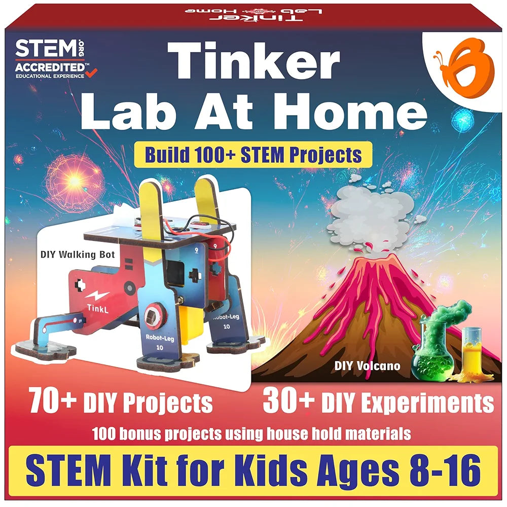 Butterfly EduFields Jumbo 200+ Science Experiments Kit | Birthday Gift for Boys Girls Ages 8 9 10 11 12 Years | DIY STEM Projects 100+ Chemistry & 70+ Engineering Projects | Tinkering Lab @ Home Kit