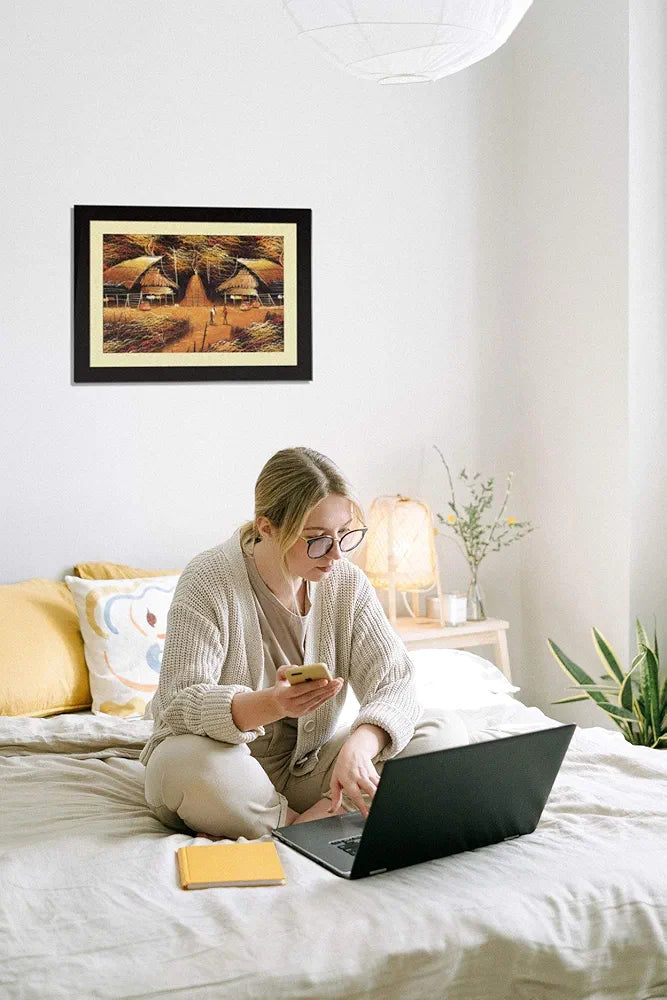 ArtX Paper Premium Village Scene Wall Art Painting Multicolor Village