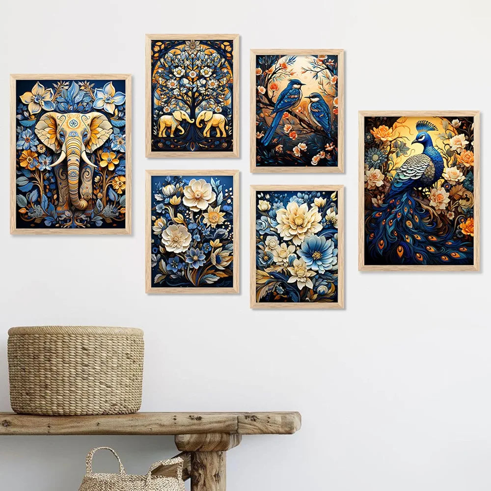 Kotart Aesthetic Modern Art Wall Paintings with Frame Set of 6