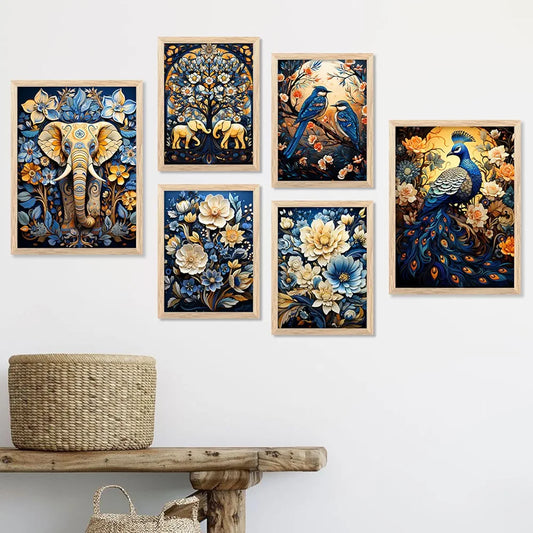 Kotart Aesthetic Modern Art Wall Paintings with Frame Set of 6