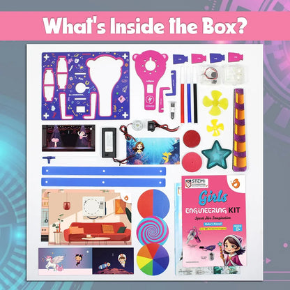 Butterfly EduFields 100+ STEM Engineering Project Kit for Girls Ages 8 10 12 15 Years | Ultimate DIY Science Experiments for Kids | Educational Engineering Toys Best Birthday Gift idea