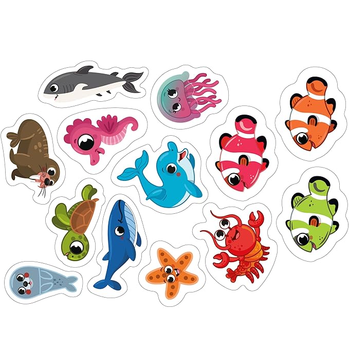 Mini Leaves Wooden Magnetic Fishing Game for Kids | Educational Fish Catching Game for Kids | 13 Pieces Square