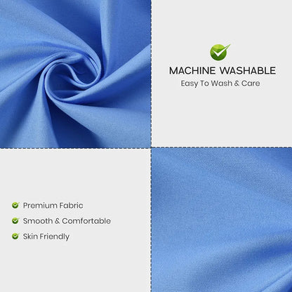 Fresh From Loom 144 TC Plain King Size Microfiber Bed Sheet Set Printed with 2 Pillow Covers Skyblue Plain