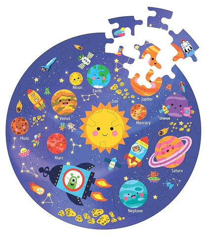 Fiddlys Creative Wooden Jigsaw Puzzle for Children 66 Pieces | Solar System