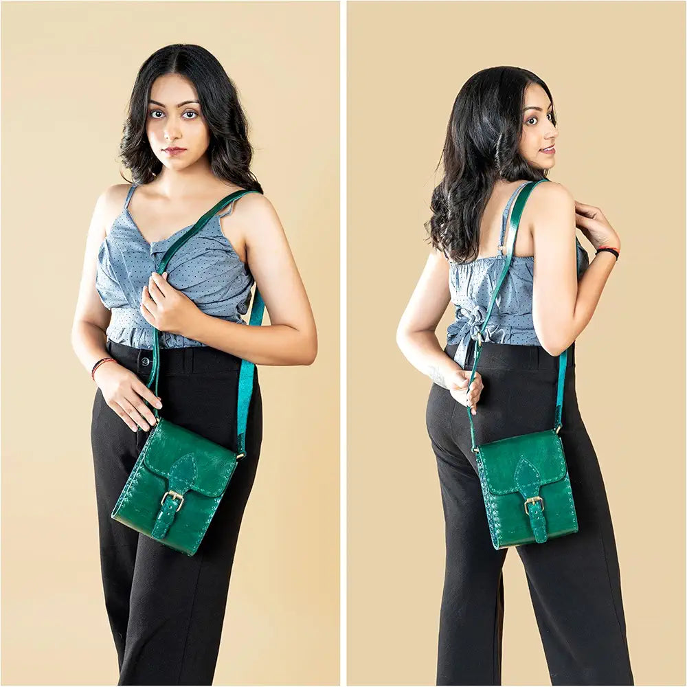 Goatter Genuine Leather Handmade Girls And Women’s Small Cross Body Sling Bag For Daily Use