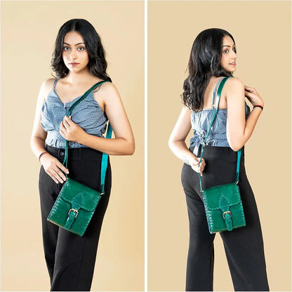 Goatter Genuine Leather Handmade Girls And Women’s Small Cross Body Sling Bag For Daily Use