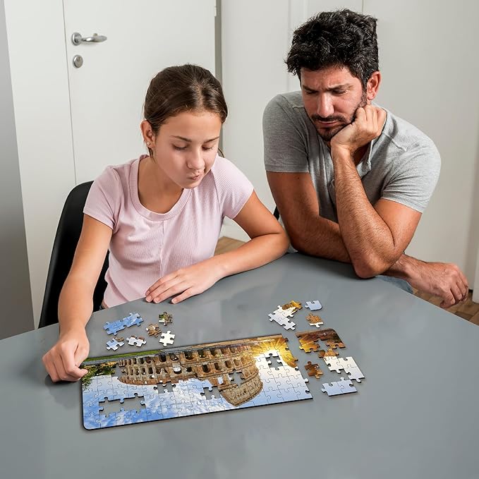 Mini Leaves Panorama View Wooden Puzzle for Adults, Colosseum Rome Italy, 108 Pieces | Multicolor | Family Entertainment Game