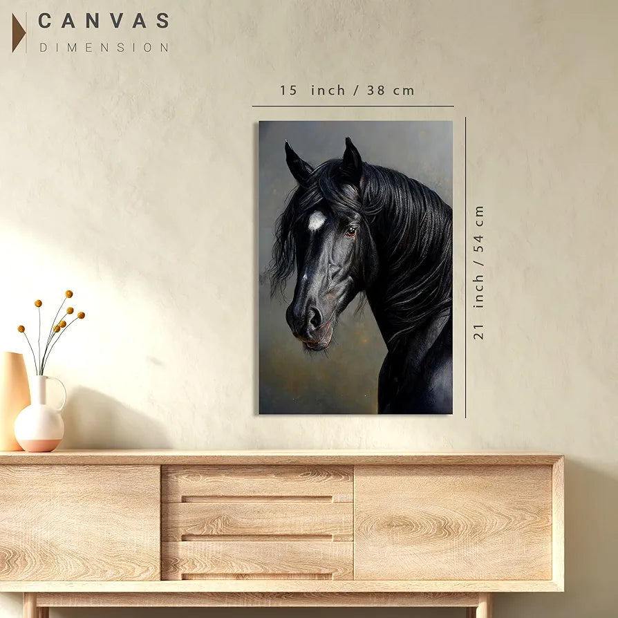 Kotart Beautiful Black Horse Modern Art Canvas Paintings for Bedroom Room Living Room Abstract Canvas Painting Style04