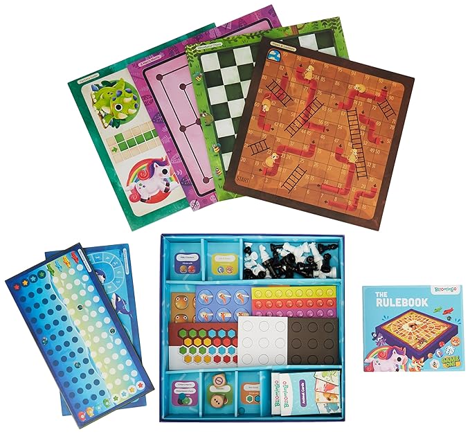 Bloomingo Board and Card Game - Game on 20 in 1 Board Game | Educational Learning Toys for Fine Motor Skills and Cognitive Development