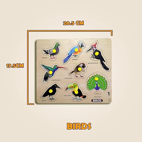Highroof Birds Wooden Puzzle Kids Games Toys For Kids 3+ Jigsaw Puzzles For Adults Baby Learning