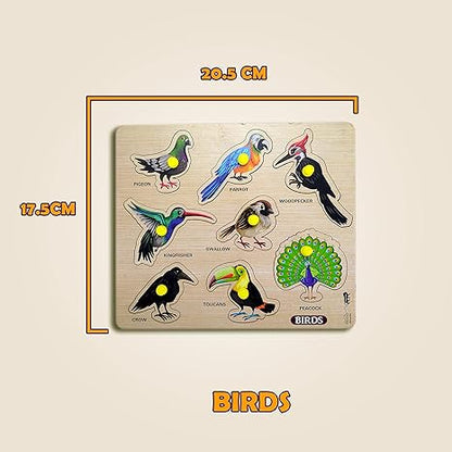 Highroof Birds Wooden Puzzle Kids Games Toys For Kids 3+ Jigsaw Puzzles For Adults Baby Learning