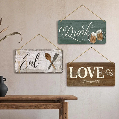 Kotart Kitchen Quotes Wooden Wall Art Hanging for Restaurant Bar Dianing Area 7