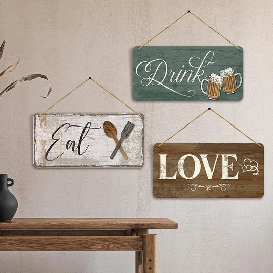 Kotart Kitchen Quotes Wooden Wall Art Hanging for Restaurant Bar Dianing Area 7