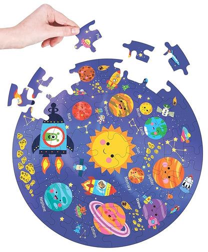 Fiddlys Creative Wooden Jigsaw Puzzle for Children 66 Pieces | Solar System