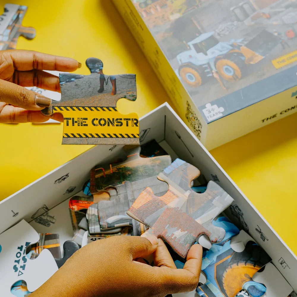 NESTA TOYS - Floor Puzzle & Game -Construction Site & Vehicles, Jigsaw & Toddler Puzzles, Educational Toy, Gifts for Boys & Girls Ages 3, 4, 5, 6, 7 