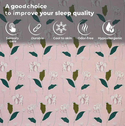 Fresh From Loom Floral King Size Bedsheet Microfiber Rotary Printed Hypoallergenic Wrinkle Free With 2 Pillow Covers Multicolor 144 TC Flamingo