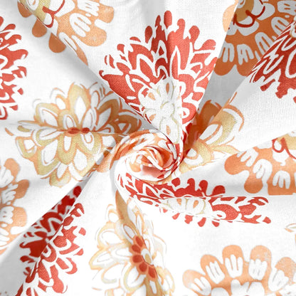 Divine Casa 144 TC 100% Cotton Bedsheet for Single Bed with 1 Pillow Cover Colour Red Orange