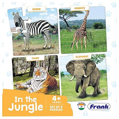 Frank in The Jungle Animal Puzzle - A Set of 4 Jigsaw Puzzle for Focus and Memory - 10502