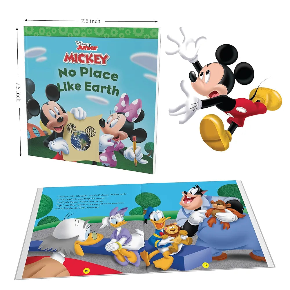 Disney Junior Mickey Book & Stick Puzzles for Kids 2 Years and Above | No Place Like Earth | Multicolor, Pack of 1