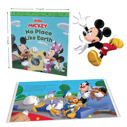 Disney Junior Mickey Book & Stick Puzzles for Kids 2 Years and Above | No Place Like Earth | Multicolor, Pack of 1