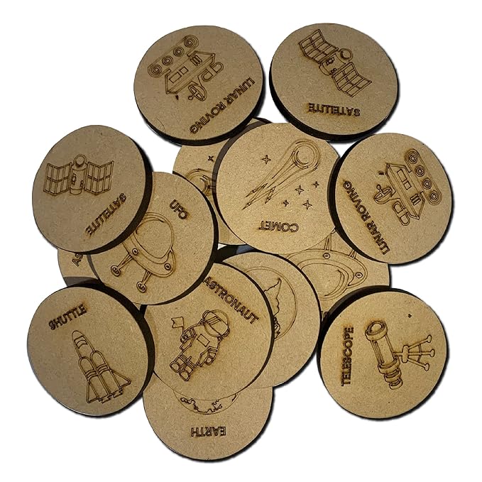 Mini Leaves Wooden Memory Card Space Exploration Puzzle Set With Wooden Box | Pattern, Color Matching Toy in 8 Pairs