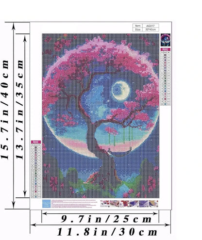 TREXEE 5D DIY Diamond Paint by Number Kits | 30 * 40 Cm Craft & Arts for Adults & Kids | Full Drill Crystal Rhinestone Diamond Painting for Wall Decor DIY Diamond Painting Kits Tree of Life Painting