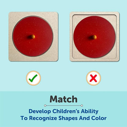 Mini Leaves Montesoori Baby Toys Puzzles Colorful 3 Shape Puzzles Toys for 6-12 Months | 1 2 3 Years Old Toddlers