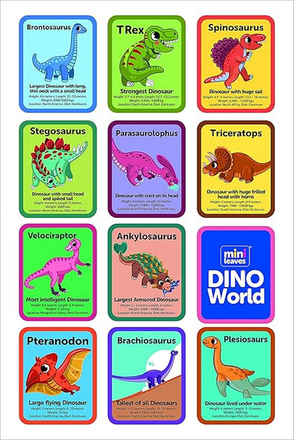 Mini Leaves Dinosaurs Wooden Jigsaw Puzzle 40 Pieces With Tray for Kids 3+ Years | Learning, Knowledge Cards