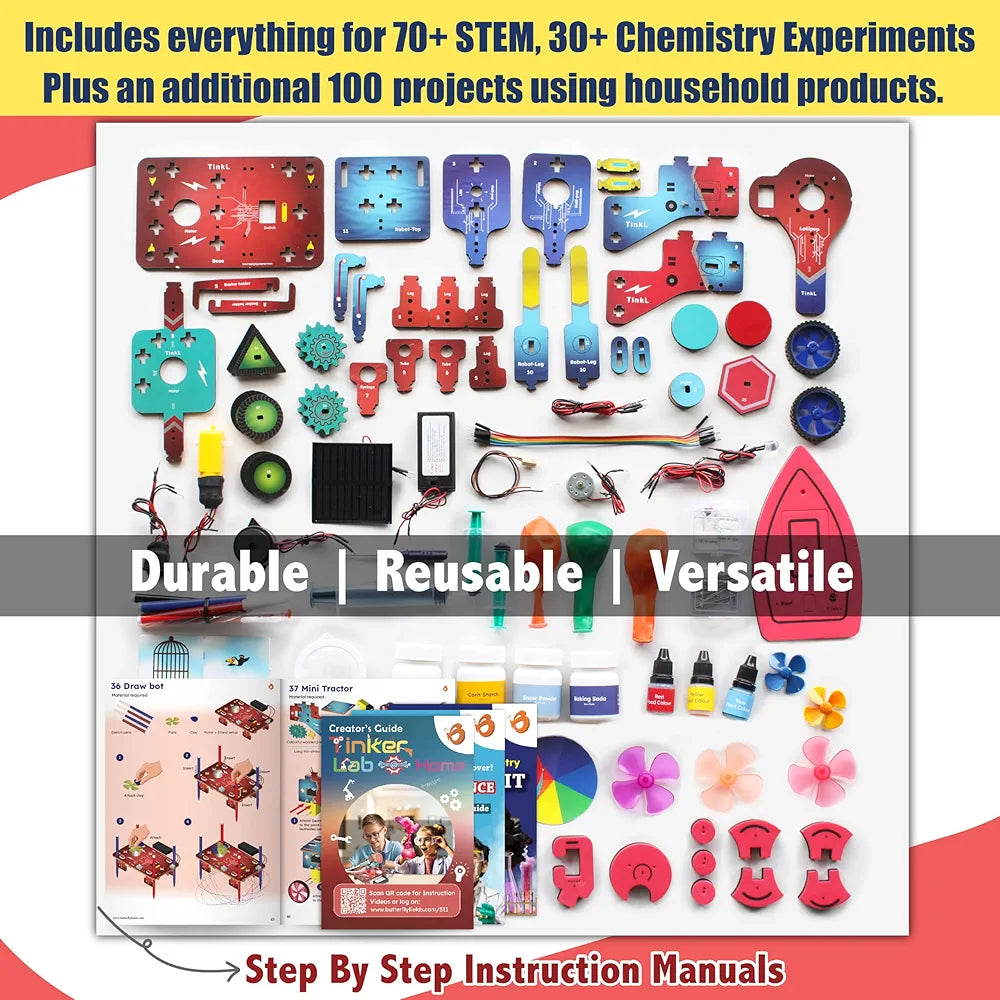 Butterfly EduFields Jumbo 200+ Science Experiments Kit | Birthday Gift for Boys Girls Ages 8 9 10 11 12 Years | DIY STEM Projects 100+ Chemistry & 70+ Engineering Projects | Tinkering Lab @ Home Kit