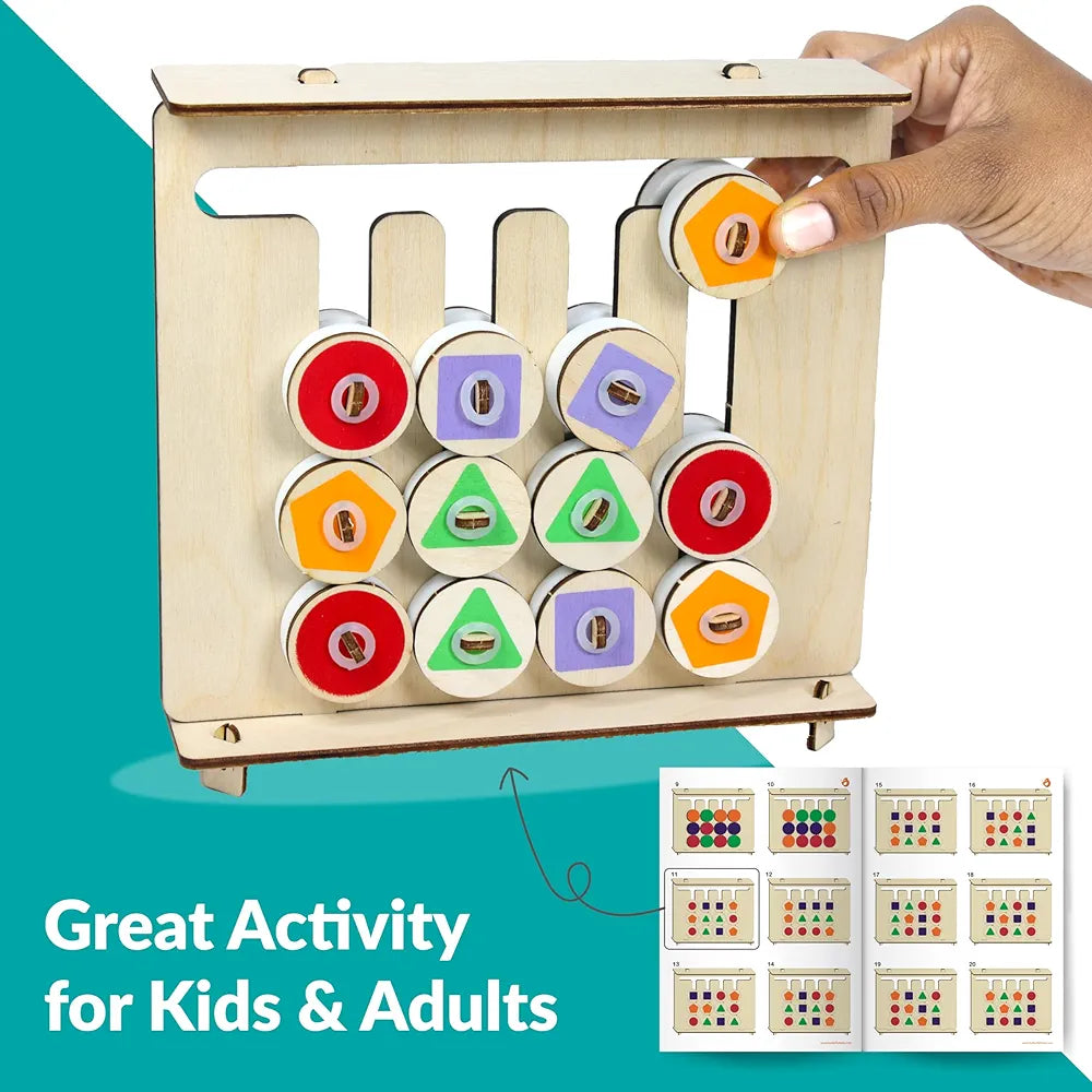 Butterfly EduFields Wooden Montessori Slide Puzzle I Color & Pattern Matching Learning Toys for Kids 4-8 Years Boys Girls | 30+ Patterns | Preschool Educational Activity Toy for 4,5,6,7,8