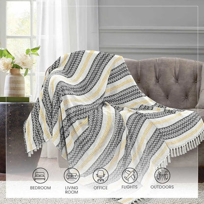Sashaa World Geometric Sofa Throw Blanket Multicolour