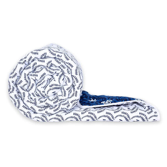 Divine Casa Microfibre Quilt AC Blanket 120 GSM All Season Reversible Double Bed Size Comforter Lightweight Blanket TC - 144 Colour White Navy Blue