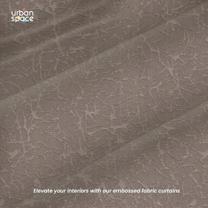 Urban Space Blackout Curtains for Doors Set of 2 Embossed Abstract Design Light Blocking Curtain Earth Brown
