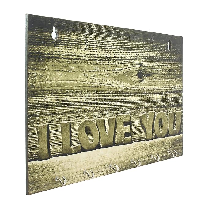 Ecraftindia Abstract Theme Wooden Key Holder With 6 Hooks