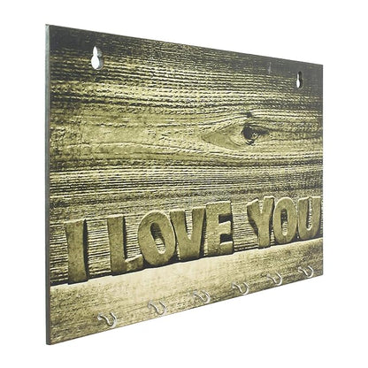 Ecraftindia Abstract Theme Wooden Key Holder With 6 Hooks