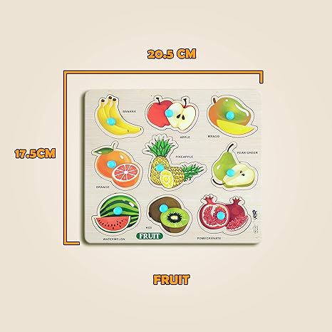 Highroof Fruit Wooden Puzzle Toys For Kids 3 + Jigsaw Puzzles For Adults Baby Learning Toys