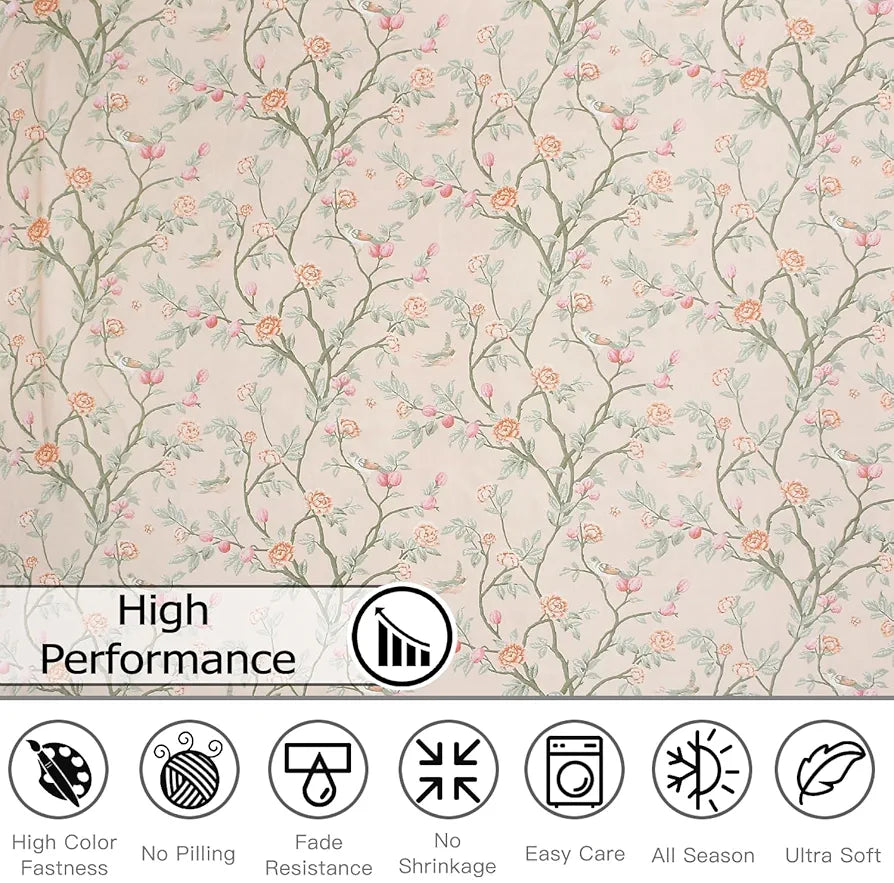 Fresh From Loom Floral XXL Microfiber Soft Cotton King Size Bedsheet for Double Bed 2 Pillow Cover 240 TC King Size Soft Bed Sheet Oyster Pink