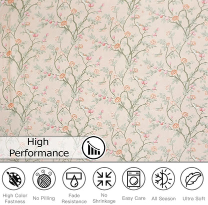 Fresh From Loom Floral XXL Microfiber Soft Cotton King Size Bedsheet for Double Bed 2 Pillow Cover 240 TC King Size Soft Bed Sheet Oyster Pink